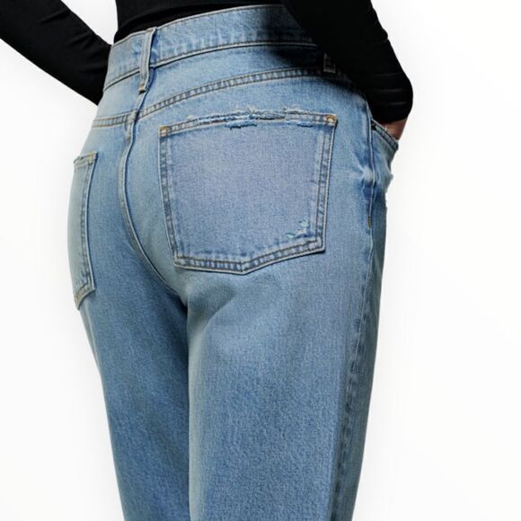 ZARA | Blue | ZW THE DISTRESSED CIGARETTE RELAXED JEANS - Picture 9 of 11